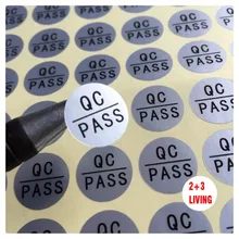 QC клейкая наклейка на заказ этикетка наклейка контроль качества пройден стикер s 1000 шт/Партия круглый серебряного цвета серебро ПЭТ гарантийный знак