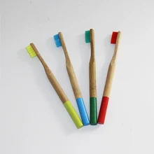 1PCS FDA Certification 4 Colors Round Handle Adult Natural Bamboo Eco Friendly Travel Toothbrush Tooth Teeth Brush