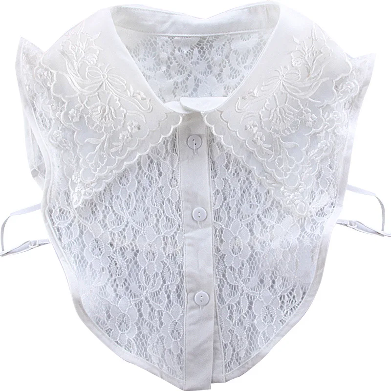 

Fashion Blouse detachable false Princess Double Embroidery Exaggerated Collar elegant ladies embroidered half-length shirt lace