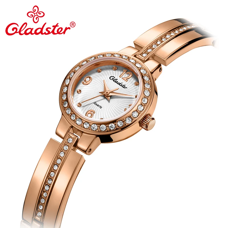 Женские часы-браслет Gladster Japan золотистые и Серебристые часы на ремешке