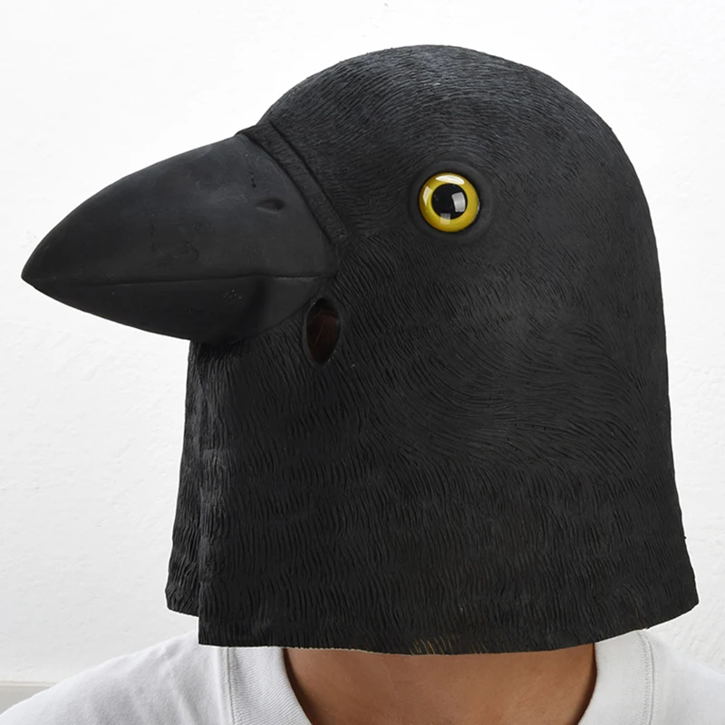 

Look Up the Crow Head Masks Adult Realistic Animal Latex Mask Halloween Cosplay Props Party Fancy Dress Toys