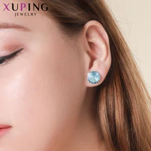 Xuping 10*10 мм прекрасные круглые дизайнерские гвоздики красочные кристаллы от Swarovski элегантные ювелирные изделия для женщин вечерние подарочные M82-20408