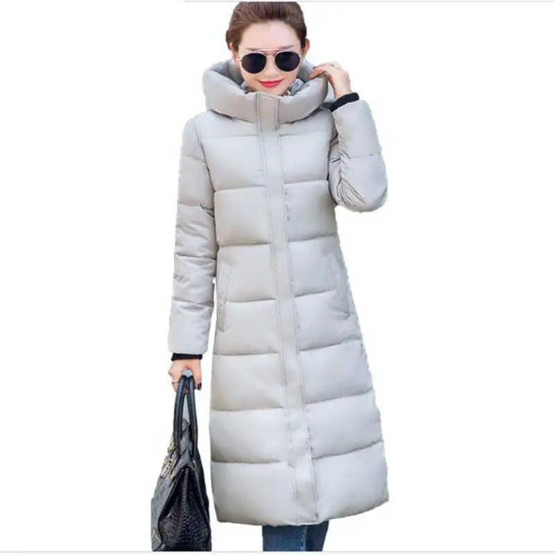 Nouvelles 2018 Long Capuchon Femmes Chaud Green kaki Rembourré Parka Bleu Vestes Noir gris Parkas Épaissir À rouge Coton army marine Mince Manteau Pardessus Ac871 Hiver WED9IH2