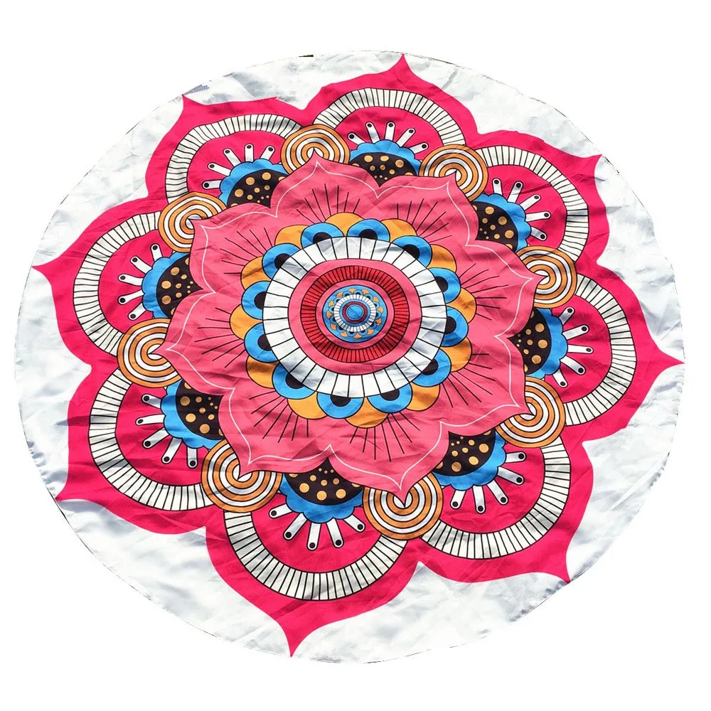 

Round Printing Hippie Tapestry Beach Picnic Throw Yoga Mat Towel Blanket Tablecloth printed beach towel #GHE6