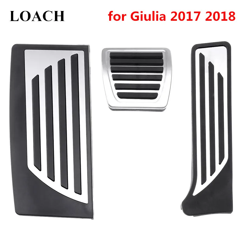 

Foot Rest Gas Accelerator Stop Footrest Fuel Brake Pedals Pad Cover Trim Car Interior Pedal Pads for Alfa Romeo Giulia 2017 2018
