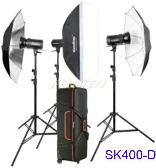 

Godox SK400-D Studio Flash Kit Professional Studio Flash SK Series 3pcs*SK400 fash head 220V Power Max 400WS GN65