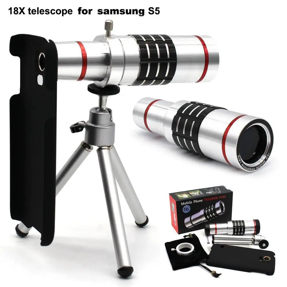 18X Optical Zoom Tripod Telescope Camera Telephoto Lente Lens+S5 Neo Cover Case For Samsung Galaxy S5 i9600/S 6 7 9 S8 Edge Plus 18X Optical Zoom Tripod Telescope Camera Telephoto Lente Lens+S5 Neo Cover Case For Samsung Galaxy S5 i9600/S 6 7 9 S8 Edge Plus