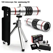 18X Optical Zoom Tripod Telescope Camera Telephoto Lente Lens+S5 Neo Cover Case For Samsung Galaxy S5 i9600/S6 S7 S8 Edge Plus