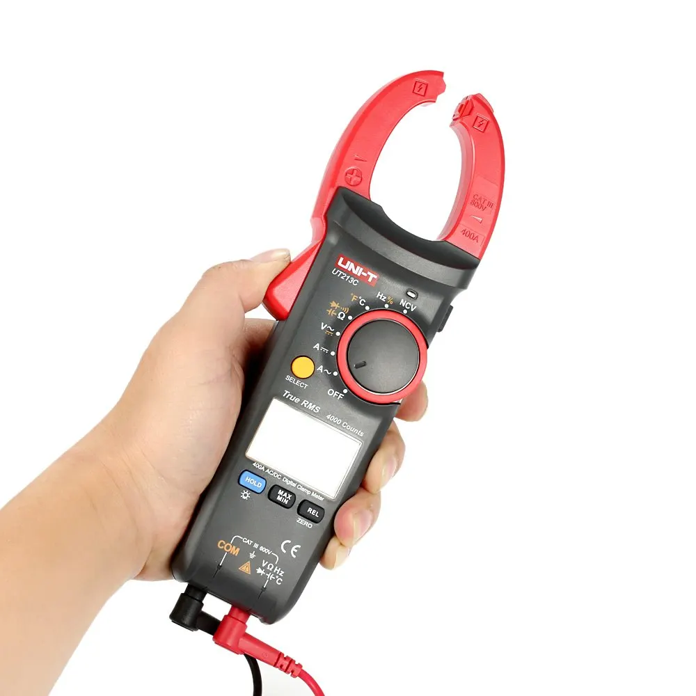 

Professional Digital Clamp Meter Multimeter AC/DC Voltage Current Resistance Capacitance Diode Continuity NCV Temperature Tester