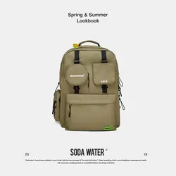 SODA WATER рюкзак школьный повседневный рюкзак для ноутбука уличная многокарманная упаковка мужской поясной ремень сумка через плечо 205AI2018