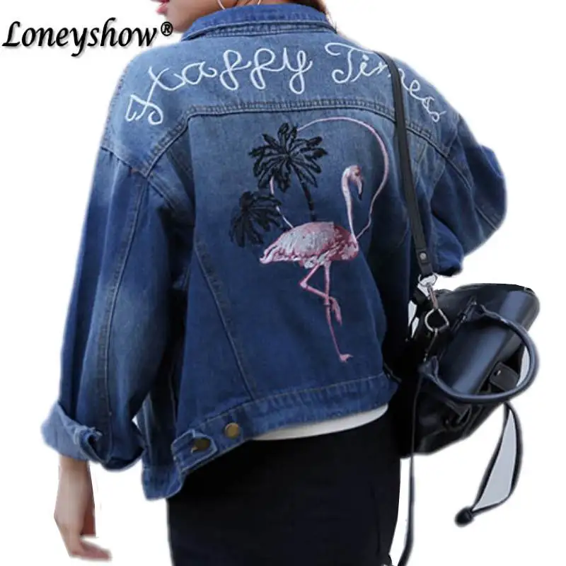 2018 autumn fashion Letters Printed Clown Cool Denim