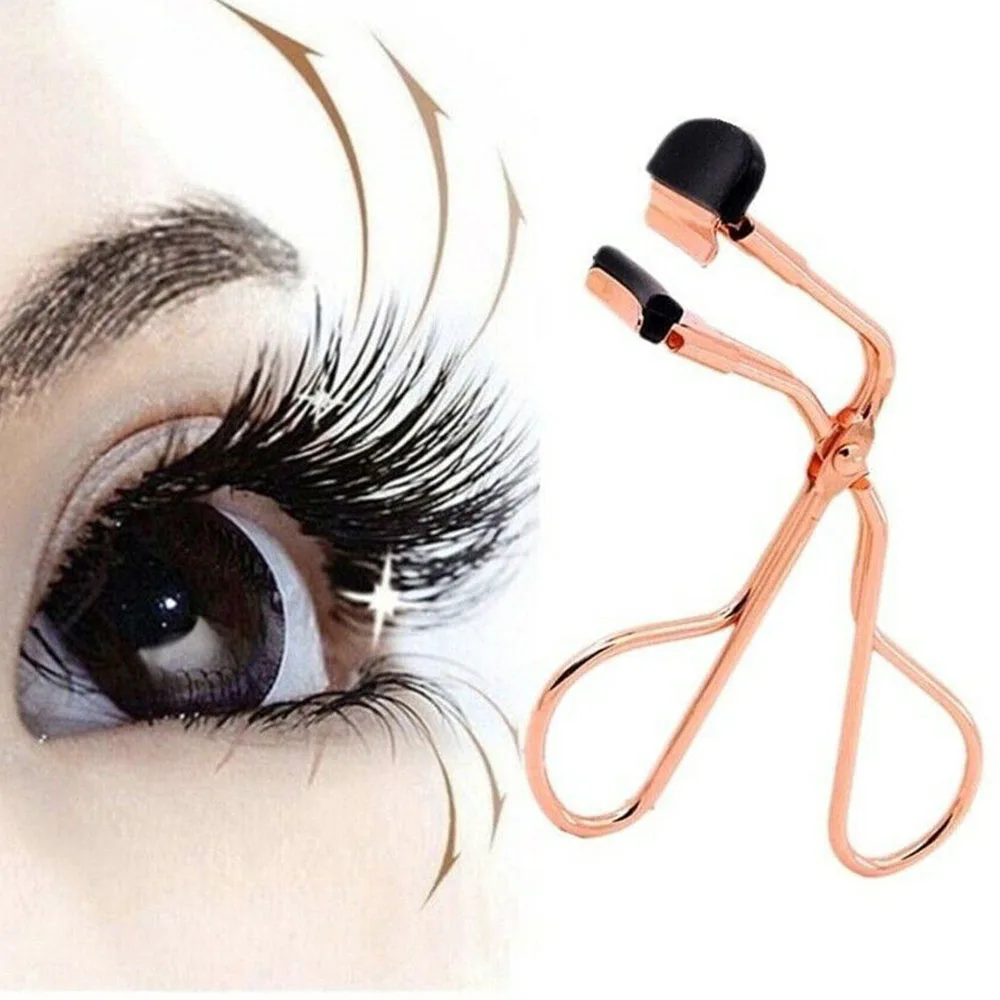 

Rose Gold Eyelash Curler Beauty Cosmetics Tweezer Portable Mini Eyelashes Curling Professional Auxiliary Tools