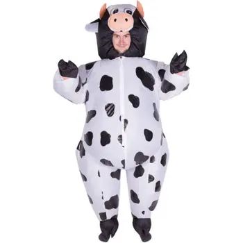 

Adult Funny Inflatable Animal Cow Fancy Dress Costume Outfit Suit cow Mascot CostumeHalloween Purim Stag 150cm-200cm