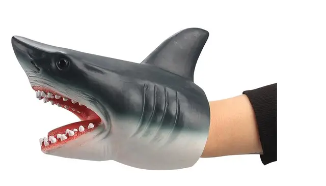 Kids games Shark Dinosaur Hand Puppet Soft Rubber Animal Head Hand Puppets Realistic Shark Model Figure Toys For Children Gifts