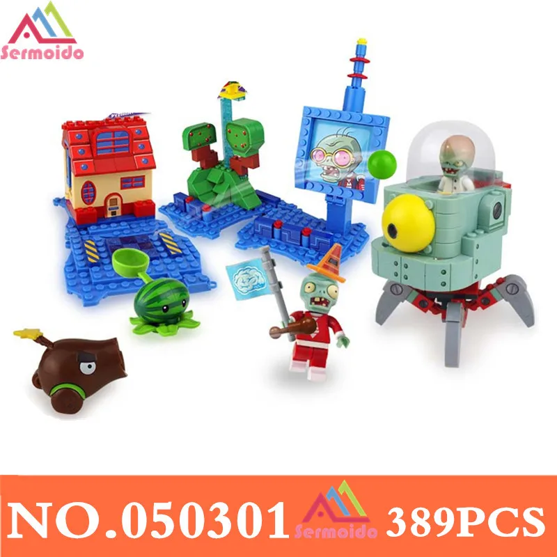 

sermoido Plants vs Zombies 2 Garden Maze Struck Game Building Bricks Blocks Set Anime Figures Toys For Children DBP166