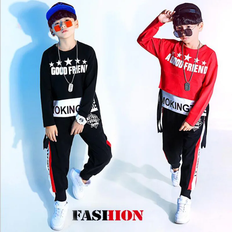 

Kids Hip Hop Party Clothing Dance Costume for BOYS Cropped Sweatshirt Shirt Top Jogger Pants Jazz Ballroom Dancing Street wear