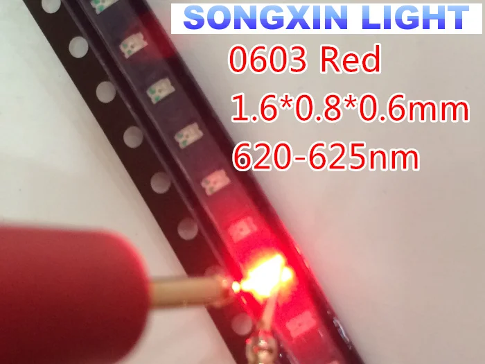 50 x SMD LED Bauart 0603   rot red 