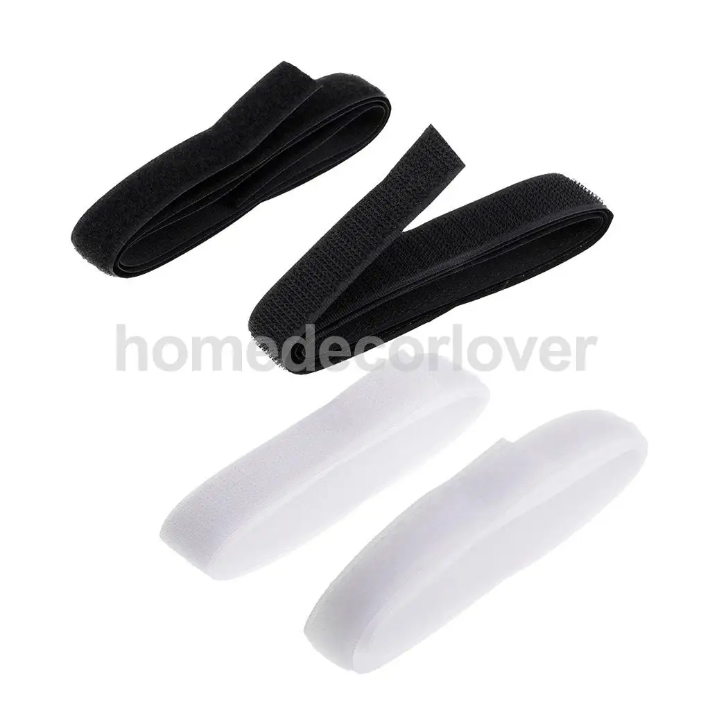 80cm 2Pcs Sewing Hook and Loop straps for clothing Black or White fastening tape not self adhesive