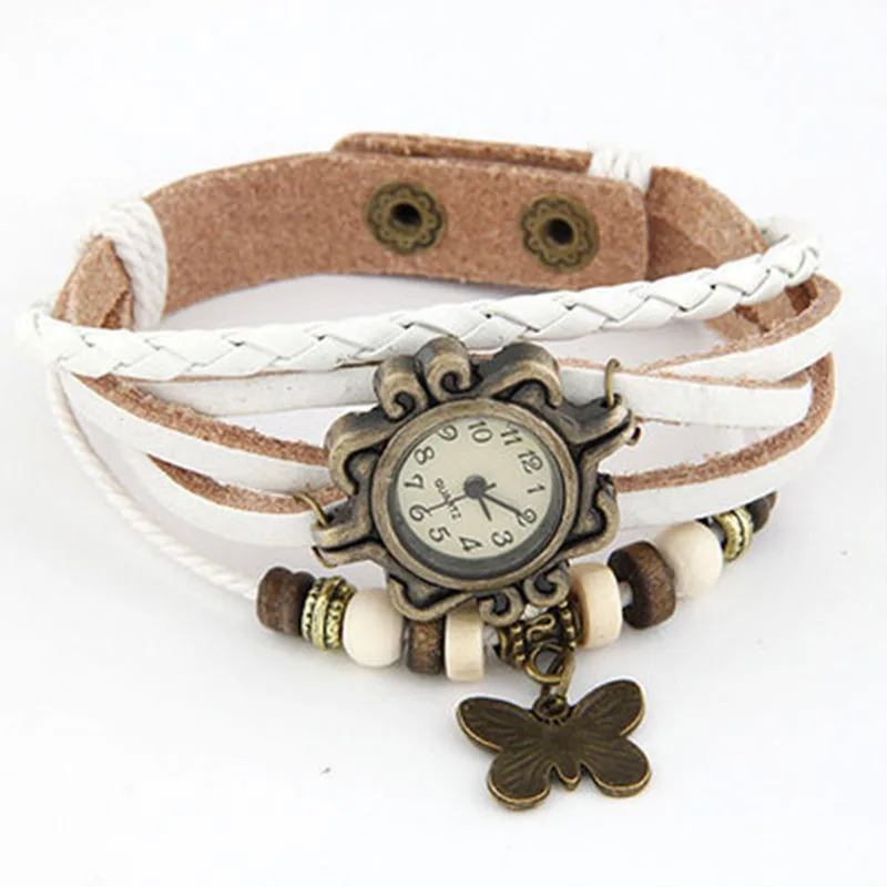 Сова кулон часы с винтажным браслетом цифровые наручные часы женские кожаные Многослойные ручные студенческие часы Распродажа
