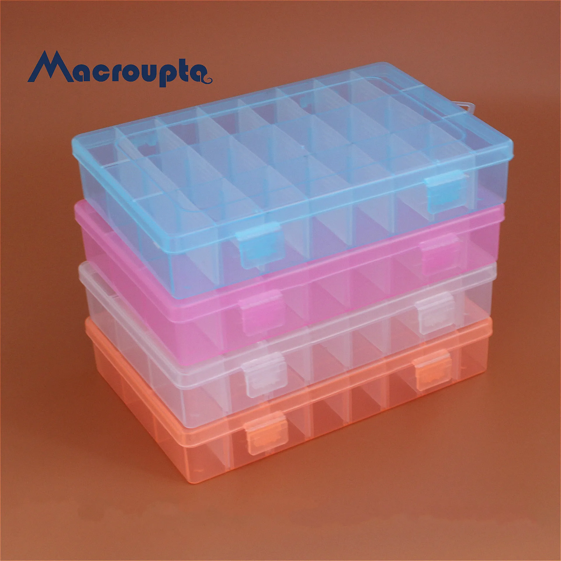 

Life Essential 24 Compartment Storage Box Practical Adjustable Plastic Case for Bead Rings Jewelry Display Organizer