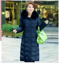 Korean New Fashion Women Winter Coat Big yards Thick Warm Fur collar Duck down Down jacket Elegant Women Slim Leisure Coat G2293