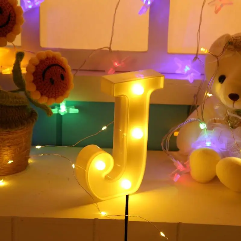 3D 26 букв светящийся Алфавит светодиодный светильник в помещении настенный ночной шатер знак лампы для свадьбы День рождения вечеринка украшения