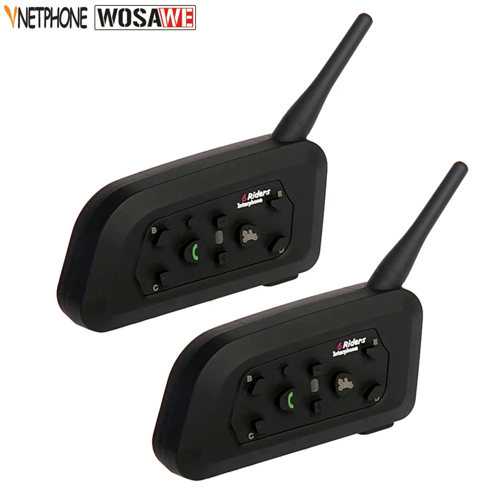 

VNETPHONE V6 6 Riders Intercom Helmet Bluetooth Headset Ski Motorcycle Comunicador Capacete Headphone Speaker for IP65 MP3 GPS