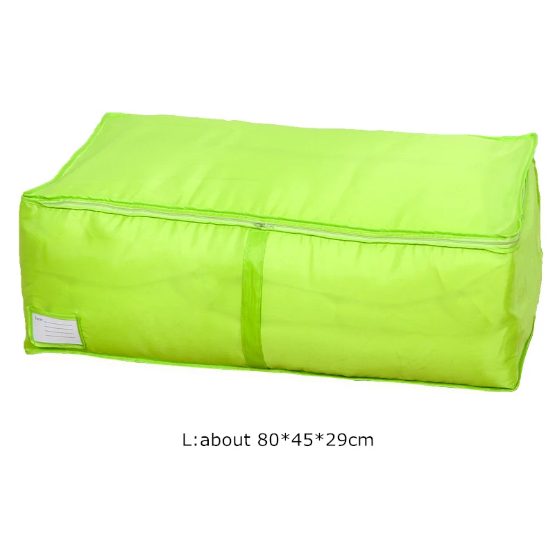 Многоцветная стеганая сумка для хранения одежды, домашняя переносная сумка для хранения под кроватью, шкаф для хранения, качественный багаж, органайзер для одежды из ткани Оксфорд - Цвет: Green L