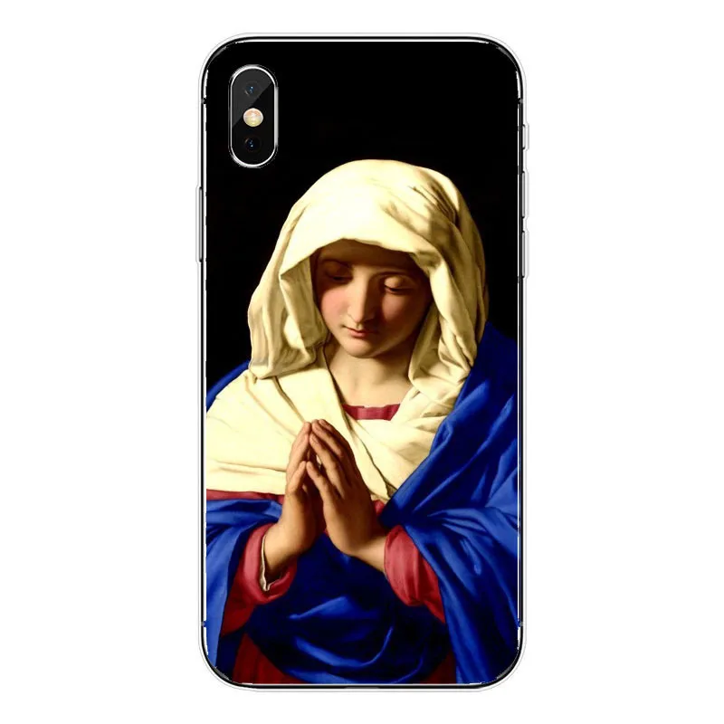 Ретро винтажное искусство Dos Desenhos Animados Para iphone 4 5 6 7 8 X Plus Casos Telefone de TPU Capa Estatua Da Virgem