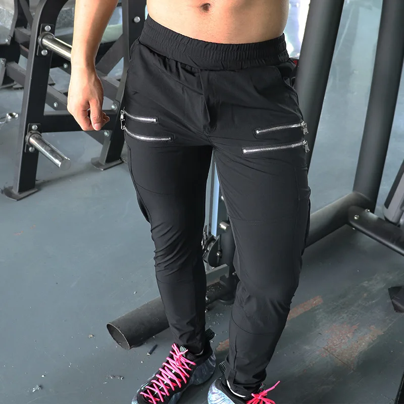 

2018 Fitness Sport Pants Men Elastic Breathable Jogging Sweat Gym Skinny Running Pant's Mens Autumn Tights Training Sportswear