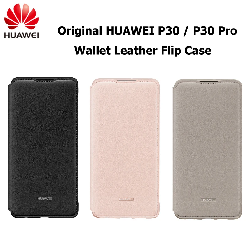 

Original Official Huawei P30 P30 Pro Wallet Leather Flip Case PU Sleep Wake Up Card Slots Protection Cover Case