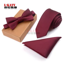 Деловой мужской галстук, набор, мужской галстук-бабочка и платок, галстук-бабочка, жаккардовый галстук, комплект из 3 предметов, галстук, полиэстер, пряжа, Corbatas Hombre Pajarita