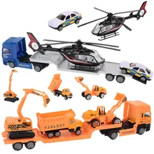 1 Conjunto Grande Liga Caminhão de Construção de Brinquedos Modelo Liga de Corrida De Aviões Helicóptero Modelo de Scooter