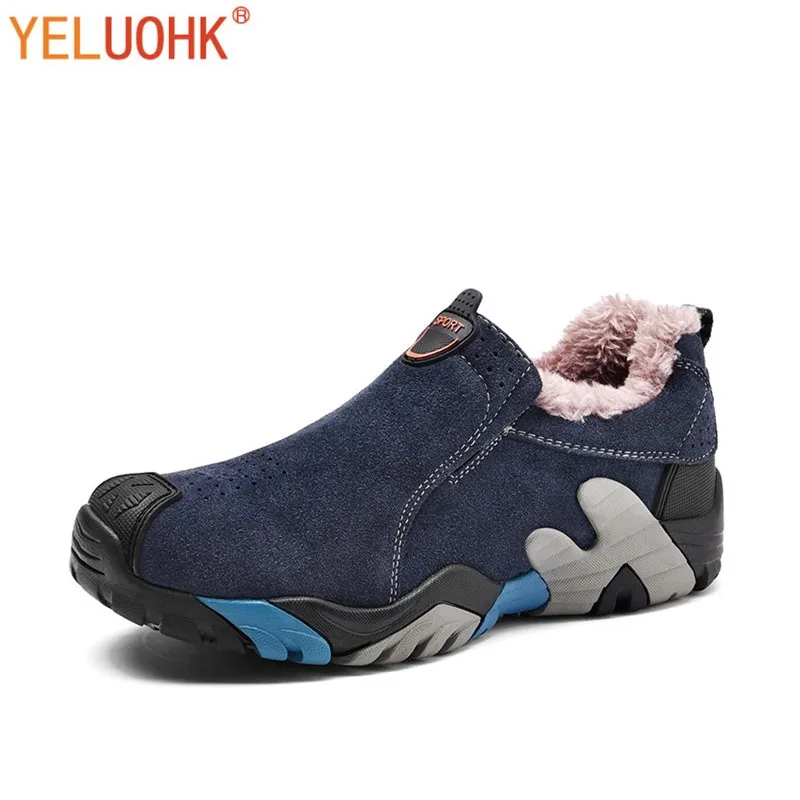 Prix 38 46 naturel En Cuir D hiver Chaussures Hommes En Peluche Chaud Hommes Bottes de Haute Qualité Chaussures De Sécurité 2018