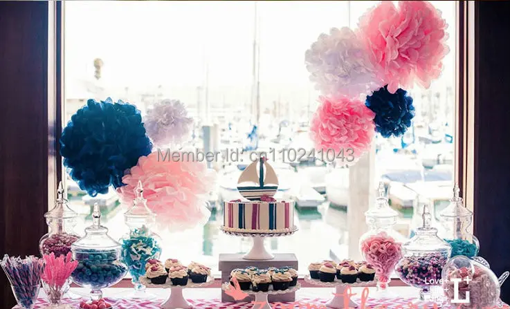 20 шт 25 см (10 дюймов) папиросная бумага Pom Poms украшение для свадебной вечеринки