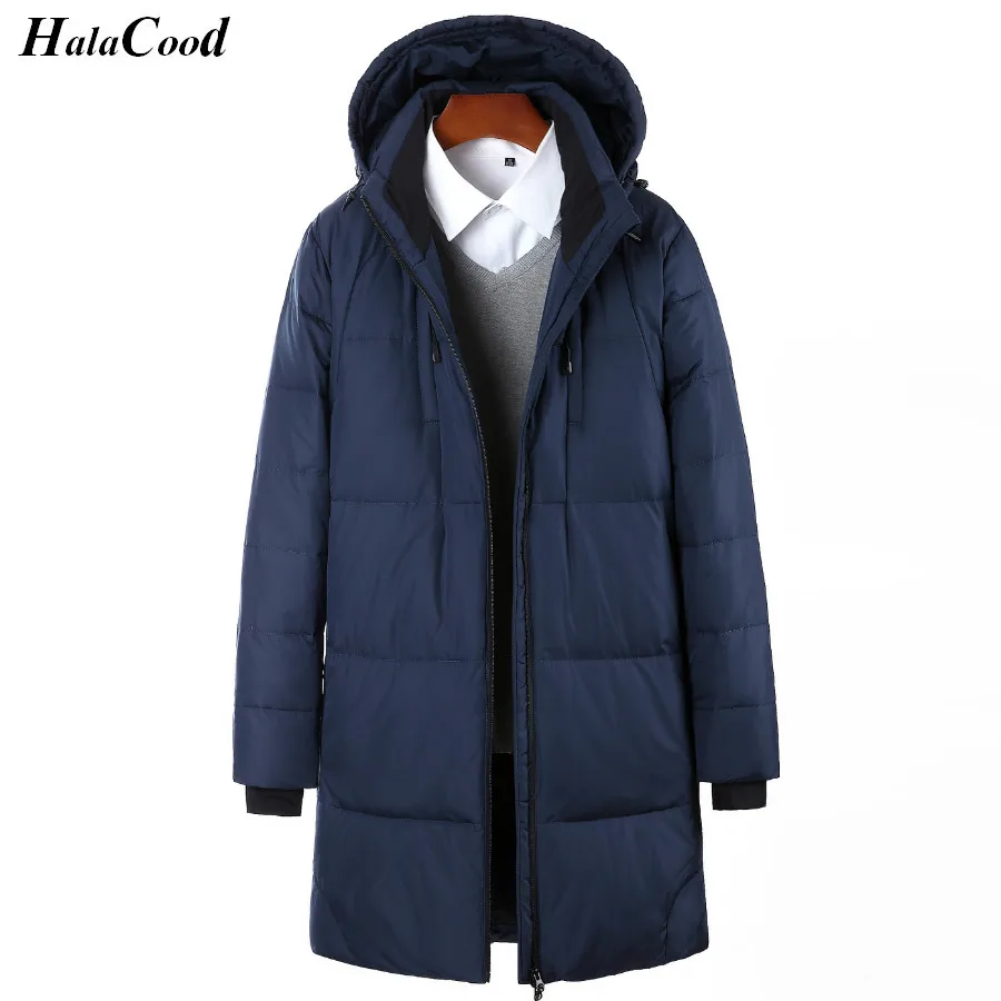 

High Qualit White Duck Down Long Jacket Men Thicken Warm Varsity Jacket Autumn Winter Windbreak Parka Slim Casual Outwear Coat