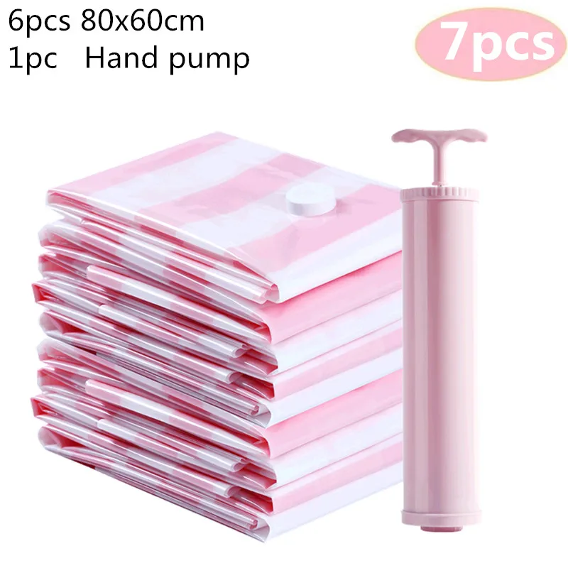 Dr Storage 7pcs Vacuum Bags For Clothes With Vaccum Pump Zip Lock