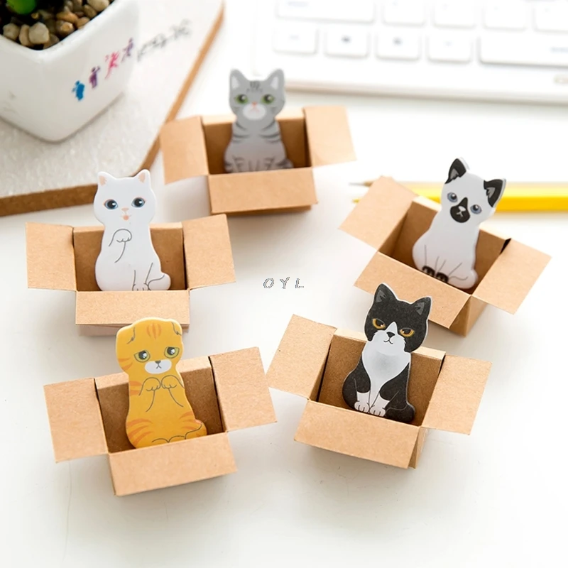 Cute Kitty House Kawaii Magnetic Paper pad Bookmark Lovely Cat dog Book Marks Office School Supplies Sticker Sticky Notes