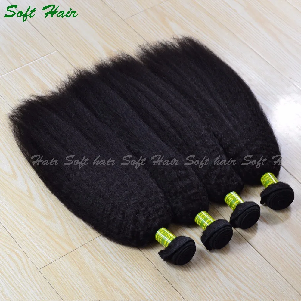 kinky straight mink brazilian virgin hair 100% human hair soft hair 3 bundles 11