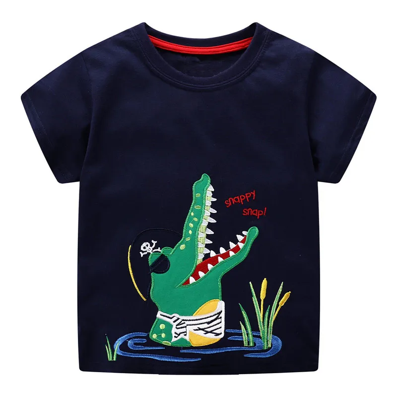 VIDMID/Детские летние футболки для маленьких мальчиков, футболка с принтом динозавра из мультфильма детские топы с короткими рукавами, футболки, одежда из хлопка для мальчиков
