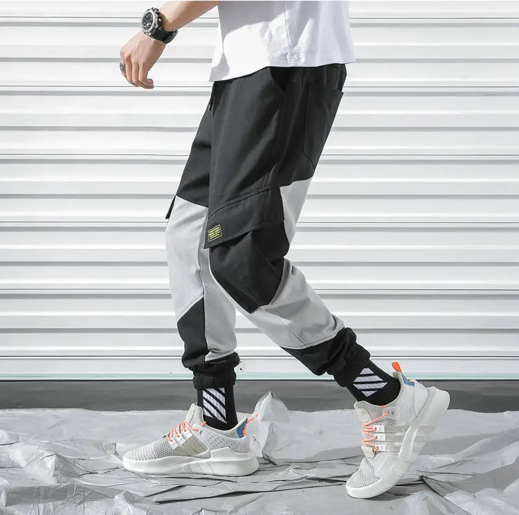 New Cargo Harem Pink Pants Mens Casual Joggers Baggy Trousers Harajuku Streetwear Hip Hop Pants Men Fashionable Sweatpants