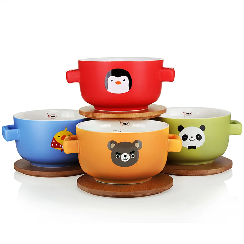 Upstyle Large Ceramic Soup Bowl Cartoon Instant Noodles Bowls With Lid Creative Children S Rice Salad Fruit Vegetable Bowlceramic Microwave Aliexpress Upstyle Large Ceramic Soup Bowl Cartoon
