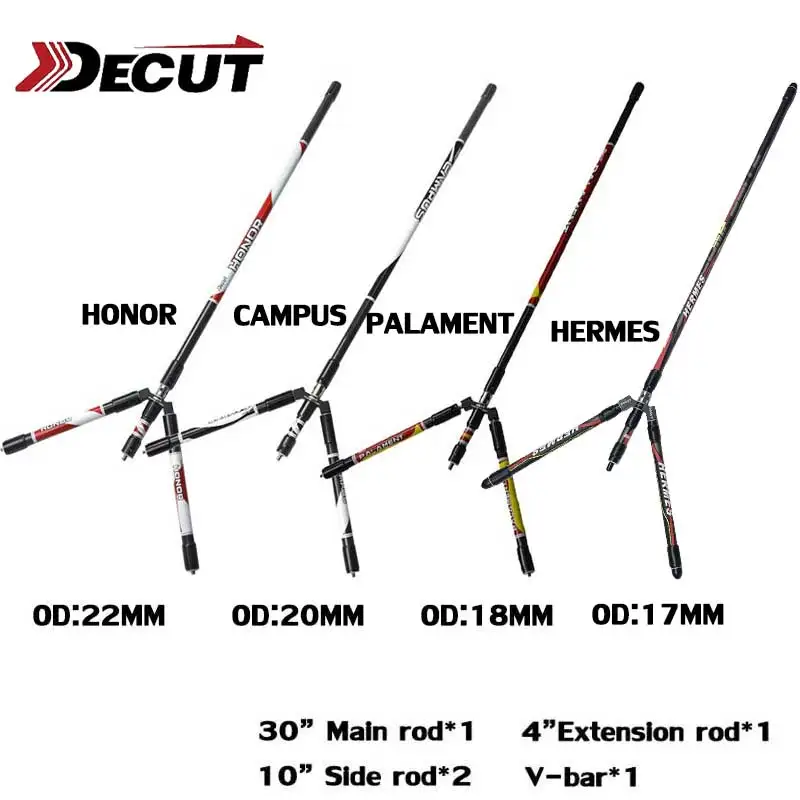 30inch Recurve Compound Bow Carbon Fiber Stabilizer System Set Make Bow