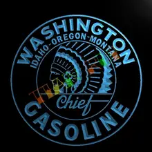 LG126-Washington бензиновый светодиодный неоновый Световой значок повесить знак для домашнего декора
