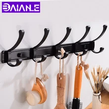 Robe Hooks Key Bathroom Hook for Towels Clothes Door Decorative Coat Hook Wall Hanger Aluminum Towel Hook Black Bath Accessories okaros robe hook cloth hook towel rack hook coat hook oil rubbed black bronze wall hanger bathroom product bathroom accessories