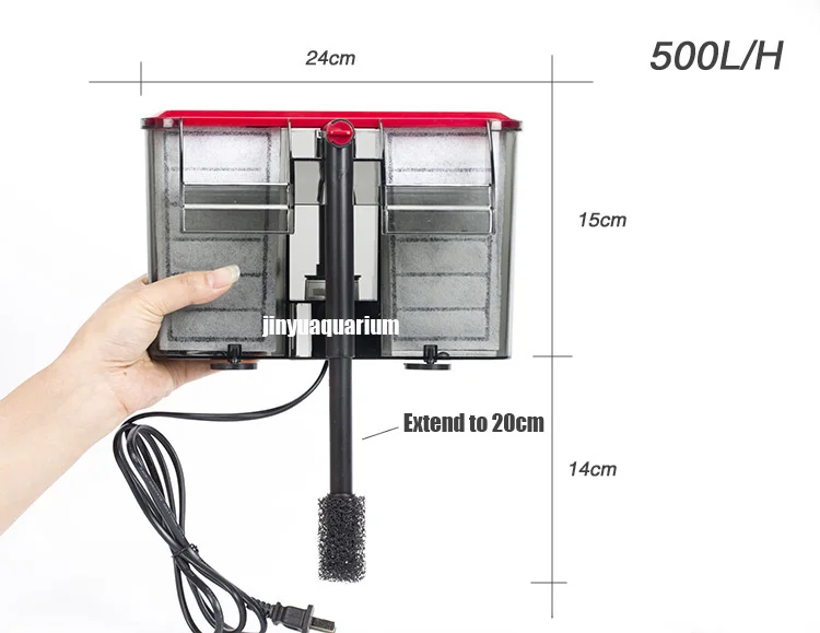 Топ Внешний повесить на силовой фильтр Тихая тишина аквариумная Рыба Вода растительный бак заменить картридж мини нано - Цвет: L for 60cm tank