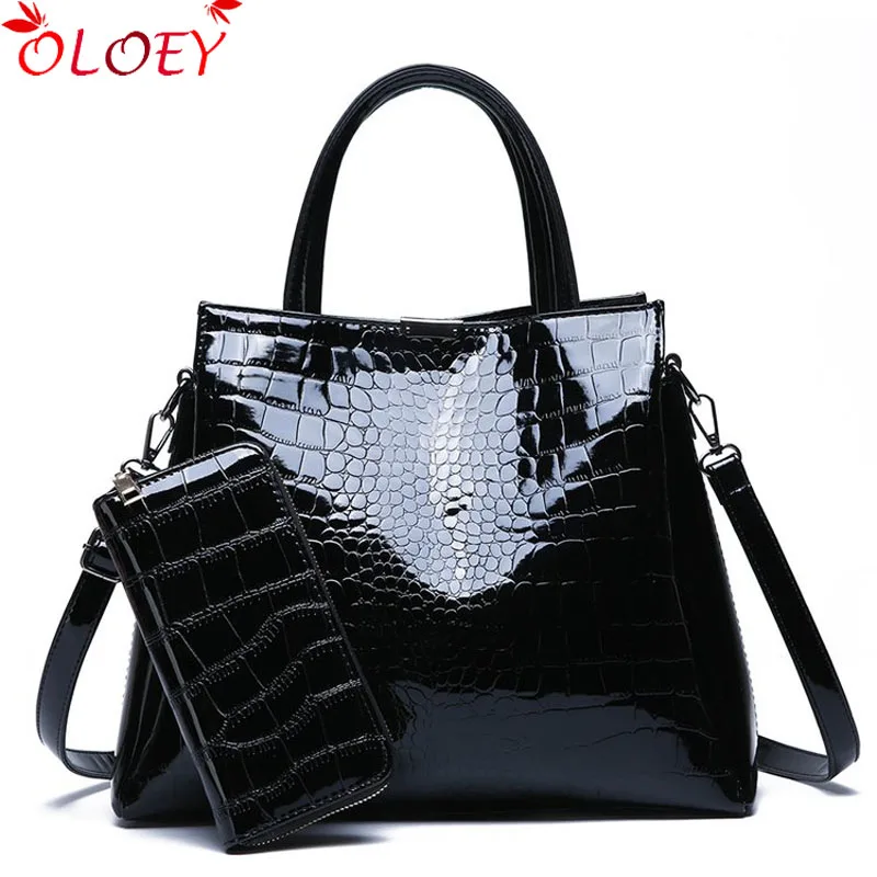

Women's 2-piece shoulder bag crocodile leather high-end handbag high quality designer slung shoulder bag ladies clutch bag
