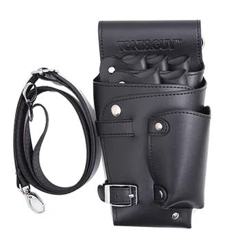 

Pu Leather Rivet Hair Scissor Bag Clips Bag Hairdressing Barber Scissor H-Olster Pouch Holder Case With Waist Shoulder Belt Br