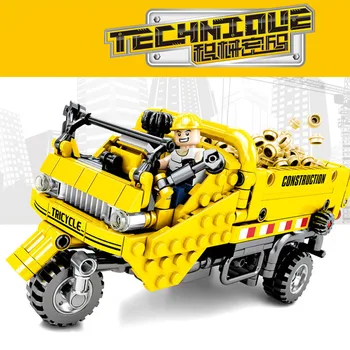 

SEMBO Mechanical password Shifeng Cargo Tricycle Building Blocks Bricks kids Toys for Children gift Technic Construction Truck