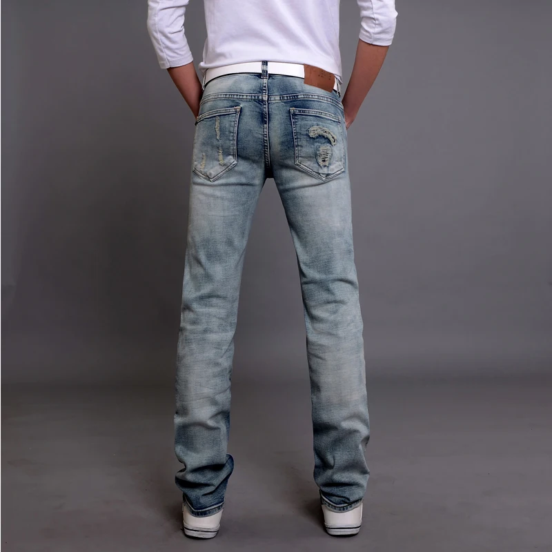 bluish white jeans